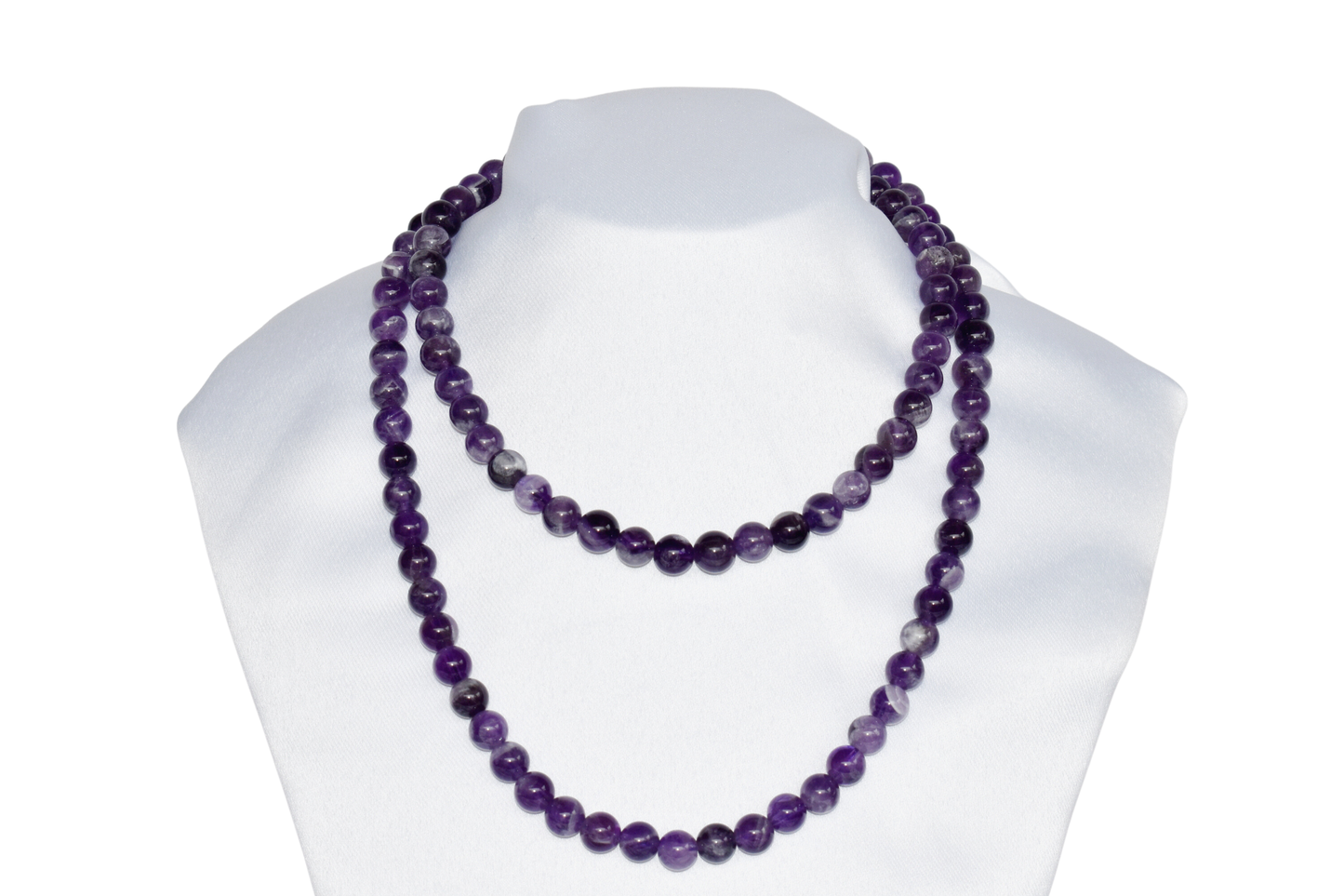 Gemstone Mala | Amethyst | 108 Prayer Beads Mala | Jap Mala: 8mm