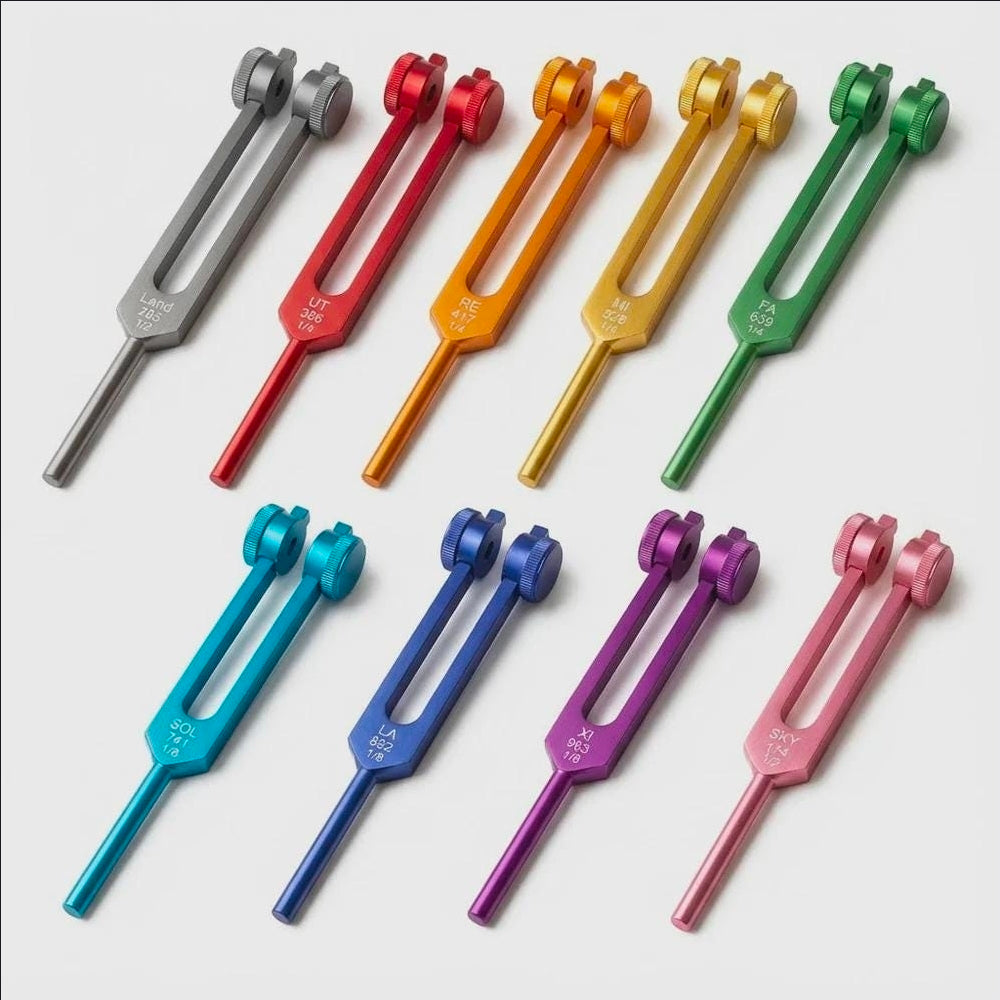 9 Weighted Scared Solfeggio Color Tunning Fork Set- Healing Tools